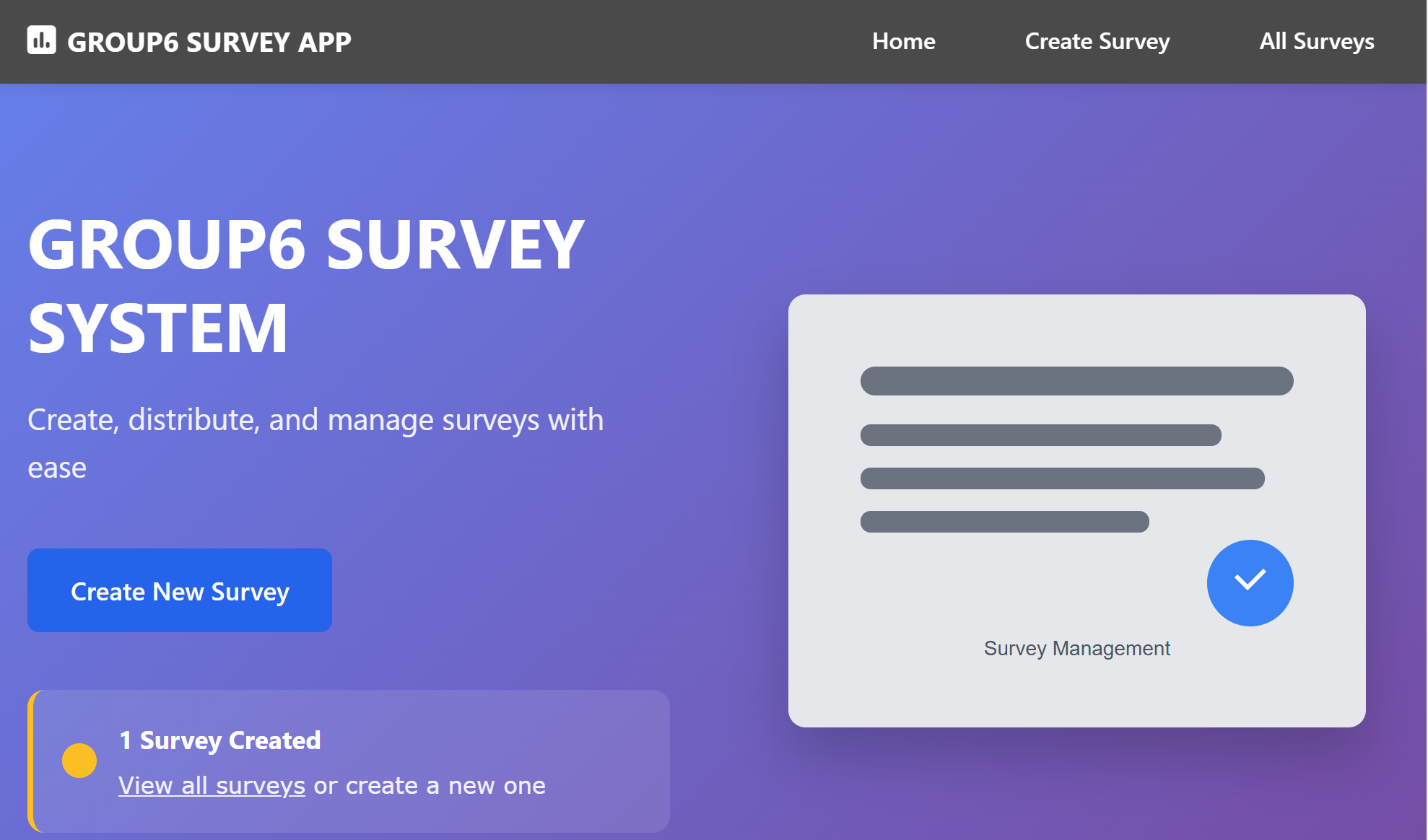 Survey System Screenshot